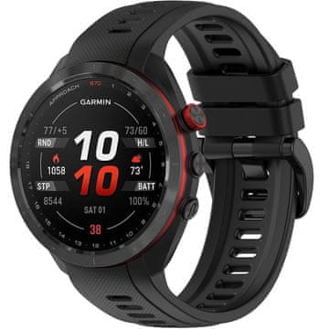 GS Silikonski pašček za Garmin Approach S70 47 mm, črn