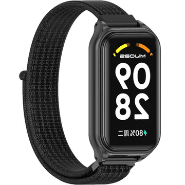 GS Najlonski pašček za Xiaomi Redmi Smart Band 2 / Xiaomi Smart Mi Band 8 Active, črne barve
