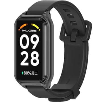 GS Silikonski pašček za Xiaomi Redmi Smart Band 2 / Xiaomi Smart Mi Band 8 Active, črne barve