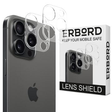 Overboard 2x kaljeno steklo zaščitno steklo za kamero za iPhone 15 Pro / 15 Pro Max, prozorno
