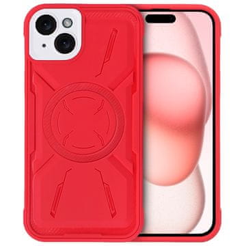 Overboard Ovitek Armor Mag za MagSafe iPhone 15 Plus, rdeč