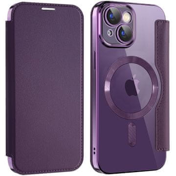 Overboard Ovitek za iPhone 15 z naslonom, RFID denarnica MagSafe z zaščito kamere, vijolična