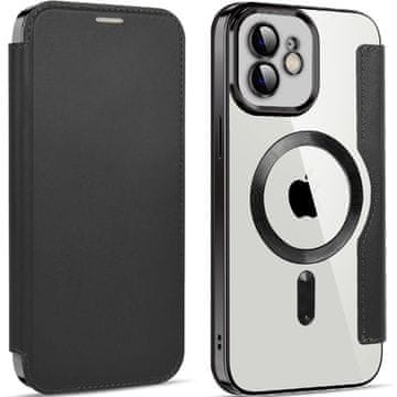 Overboard Ovitek za iPhone 12 z zapiranjem, RFID denarnica MagSafe z zaščito kamere, črn