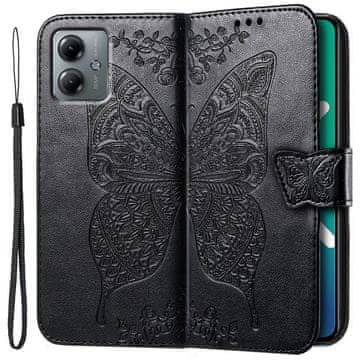 GS Ovitek za Motorola Moto G14, metulj, črn
