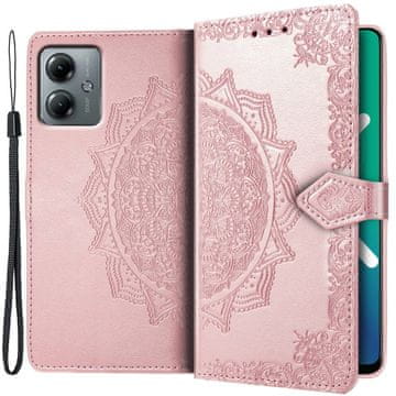 GS Ovitek za Motorola Moto G14, Mandala, roza zlat