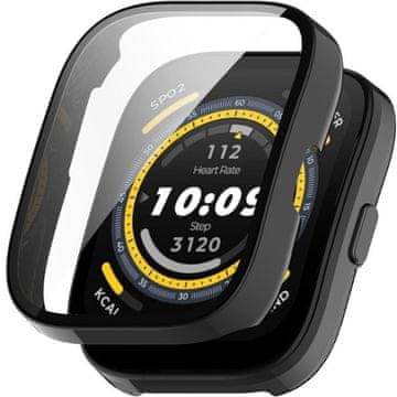 GS Ovitek 2 v 1 + kaljeno steklo za Amazfit Bip 5, črn