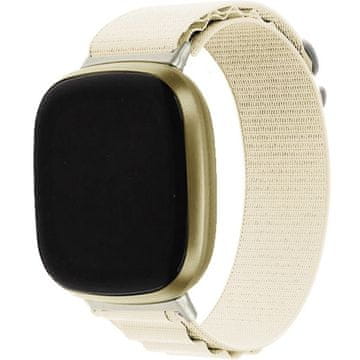 GS Najlonski pašček za Fitbit Versa 4 / Sense 2, bel