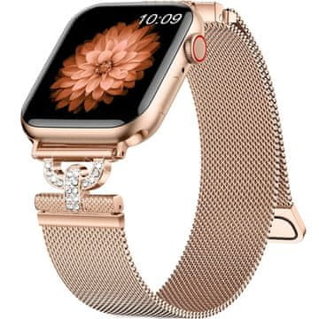 GS Zapestnica za Apple Watch 1/2/3/4/5/6/7/8/9/10/11/SE 38/40/41/42 mm, roza zlata