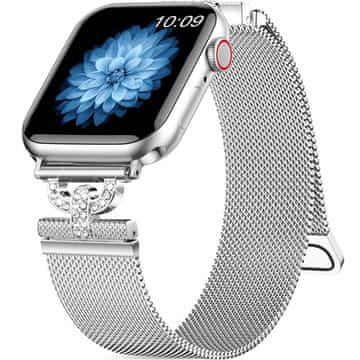 GS Zapestnica za Apple Watch 1/2/3/4/5/6/7/8/9/10/11/SE Ultra 1/2/3 42/44/45/46/49mm, srebrna