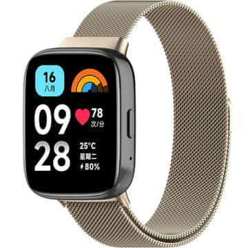 GS Milanski pašček za uro Xiaomi Redmi Watch 3 Active, svetlo zlate barve