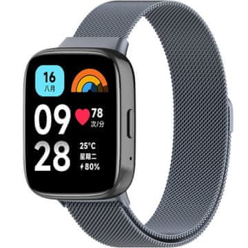 GS Milanski pašček za uro Xiaomi Redmi Watch 3 Active, siv
