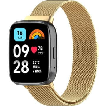 GS Milanski pašček za uro Xiaomi Redmi Watch 3 Active, zlat
