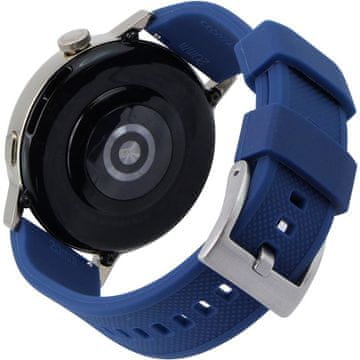 Overboard Univerzalni silikonski pašček 20 mm, dvobarven, modro/srebrna zaponka