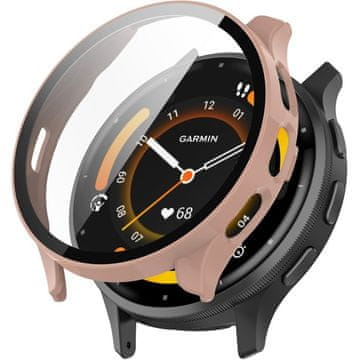 GS Ovitek 2 v 1 + kaljeno steklo za Garmin Venu 3, roza