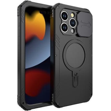 GS Ovitek za iPhone 15 Pro, DefenderMag, črn