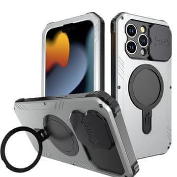 GS Ovitek za iPhone 15 Pro Max, DefenderMag, srebrn