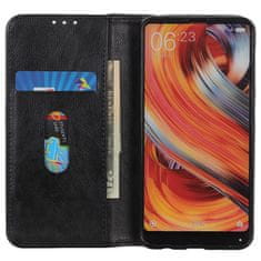GS Ovitek za Sony Xperia 5 V, denarnica iz usnja Litchi, črna