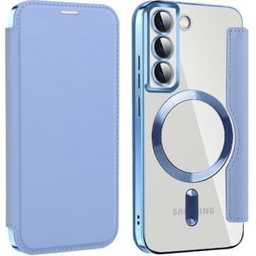 Overboard Ovitek za Samsung Galaxy S22 5G z zapiranjem, RFID denarnica MagSafe z zaščito kamere, moder