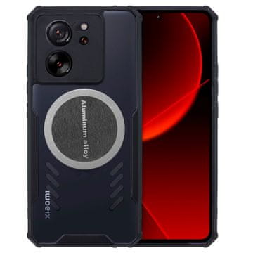 GS Ovitek za Xiaomi 13T / 13T Pro, z magnetno ploščo, črn / prozoren