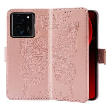 GS Ovitek za Xiaomi 13T / 13T Pro, metulj, roza zlata