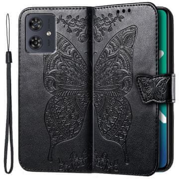 GS Ovitek za Motorola Moto G54 5G, metulj, črn