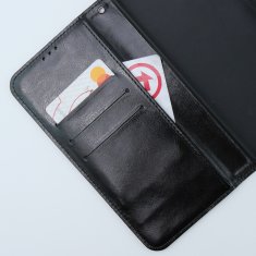 GS Ovitek denarnica Crazy Horse za Motorola Moto G54 5G, črn