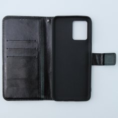 GS Ovitek denarnica Crazy Horse za Motorola Moto G54 5G, črn
