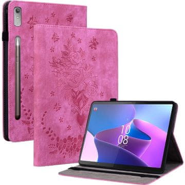 GS Ovitek za Lenovo Tab P12, vrtnica in metulji, roza