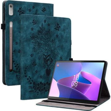 GS Ovitek za Lenovo Tab P12, vrtnica in metulji, moder