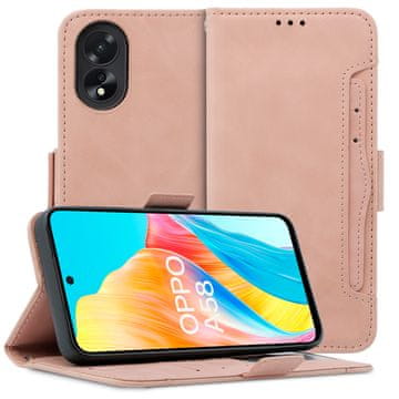 GS Ovitek za Oppo A58 4G, reža za kartico, roza