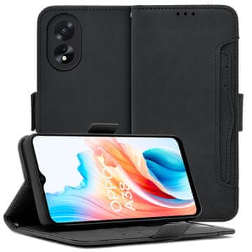 GS Preklopni ovitek za Oppo A38 / A18, reža za kartico, črna