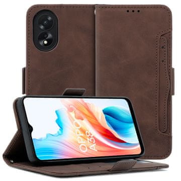 GS Preklopni ovitek za Oppo A38 / A18, reža za kartico, rjava