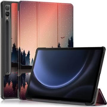 GS Ovitek za Samsung Galaxy Tab S9 FE+ Plus z držalom za pisalo, Večerna pokrajina
