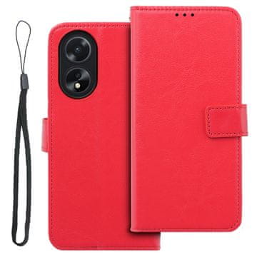 GS Preklopni ovitek za Oppo A38 / A18, denarnica Crazy Horse, rdeča