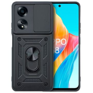 GS Oklepni ovitek za Oppo A58 4G, CamShield Slide, črn