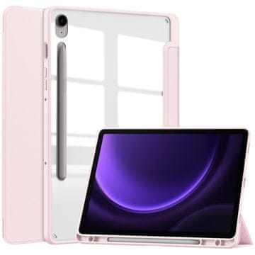 GS Ovitek za Samsung Galaxy Tab S10 Lite / S10 FE / S9 FE, Smartcase Hybrid, z držalom za pisalo, roza