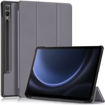 GS Ovitek za Samsung Galaxy Tab S9 FE+ Plus, Smartcase z držalom za pisalo, siv