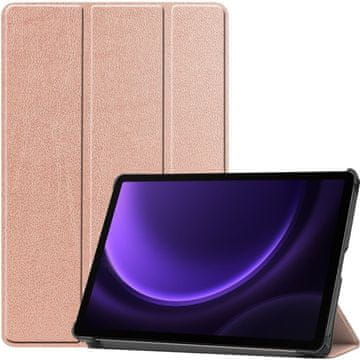 GS Ovitek za Samsung Galaxy Tab S10 Lite / S10 FE / S9 FE, trojni, z držalom za pisalo, roza zlat