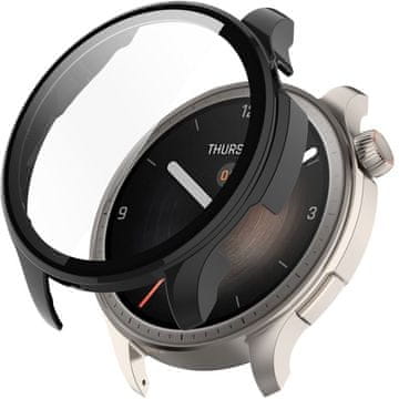 GS Ovitek 2 v 1 + kaljeno steklo za Amazfit Balance, črn