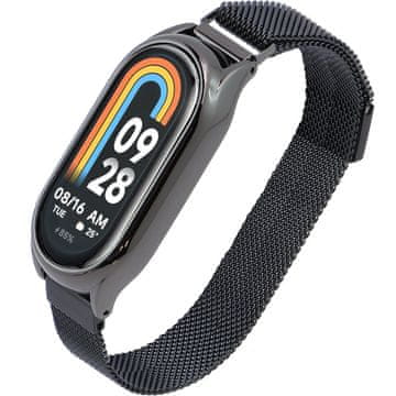 GS Milanski zapestni pašček za Xiaomi Smart Band 10 / 9 / 8, črn