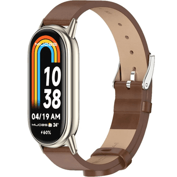 GS Usnjen pašček za Xiaomi Smart Band 10 / 9 / 8, rjav