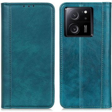 GS Ovitek za Xiaomi 13T / 13T Pro, denarnica iz usnja Litchi, zelena