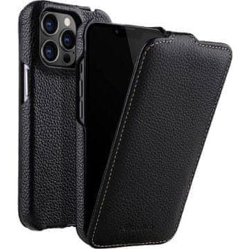 Ovitek Flip za iPhone 13 Pro Max, usnjen, flip, črn