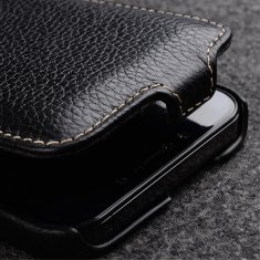 Ovitek Flip za iPhone 13 Pro Max, usnjen, flip, črn