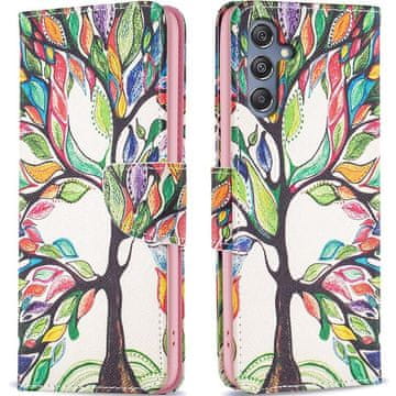 GS Preklopni ovitek za Samsung Galaxy M34, denarnica, drevo življenja