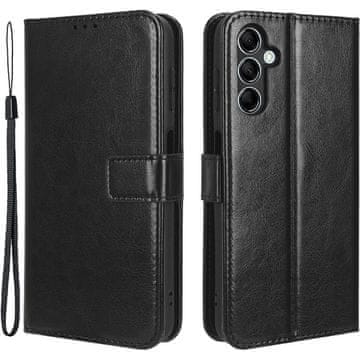 GS Preklopni ovitek za Samsung Galaxy M34, denarnica Crazy Horse, črna