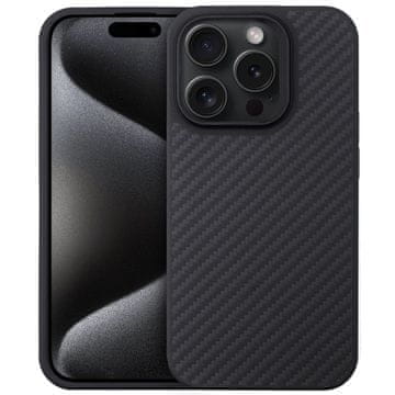 GS Ovitek za iPhone 15 Pro Max, aramidna ogljikova vlakna, črna