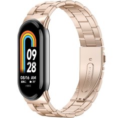GS Jeklena zapestnica za Xiaomi Smart Band 10 / 9 / 8, roza zlata