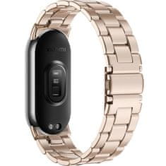 GS Jeklena zapestnica za Xiaomi Smart Band 10 / 9 / 8, roza zlata