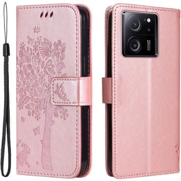 GS Ovitek za Xiaomi 13T / 13T Pro, metulj, roza zlata